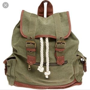 SOLD Olive Canvas backpack